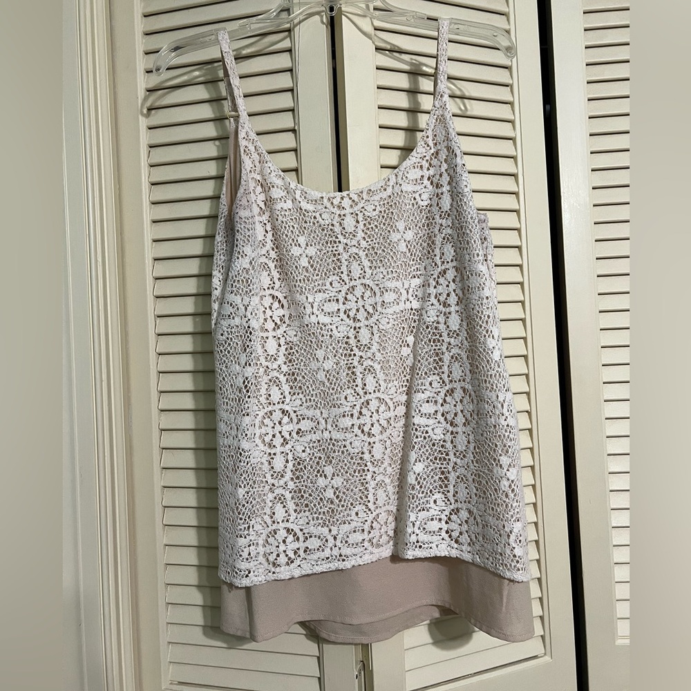 Chic Lace Overlay Tank Top